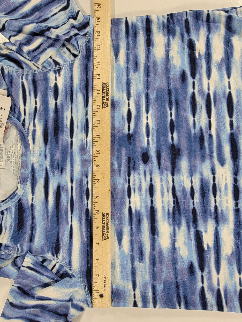 NWT L.L. Bean SunSmart UPF 50+ Performance Womens Medium Blue White Tie Dye NEW - Picture 6 of 10